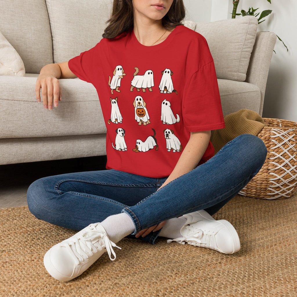 Ghost Dogs Halloween T-Shirt — Cute Puppy Ghosts with Pumpkin Design
