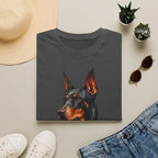 Doberman Portrait T‑Shirt — Realistic Dog Art Tee for Pet Lovers