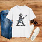 Dog Playing Electric Guitar T-Shirt – Cute Rocker Puppy Graphic Tee