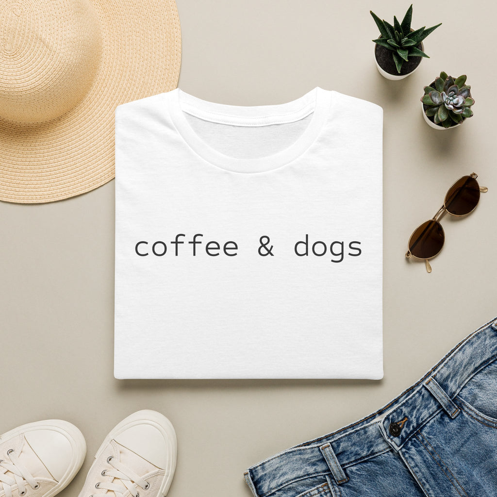 Coffee & Dogs T-Shirt — Minimalist Dog Lover Tee