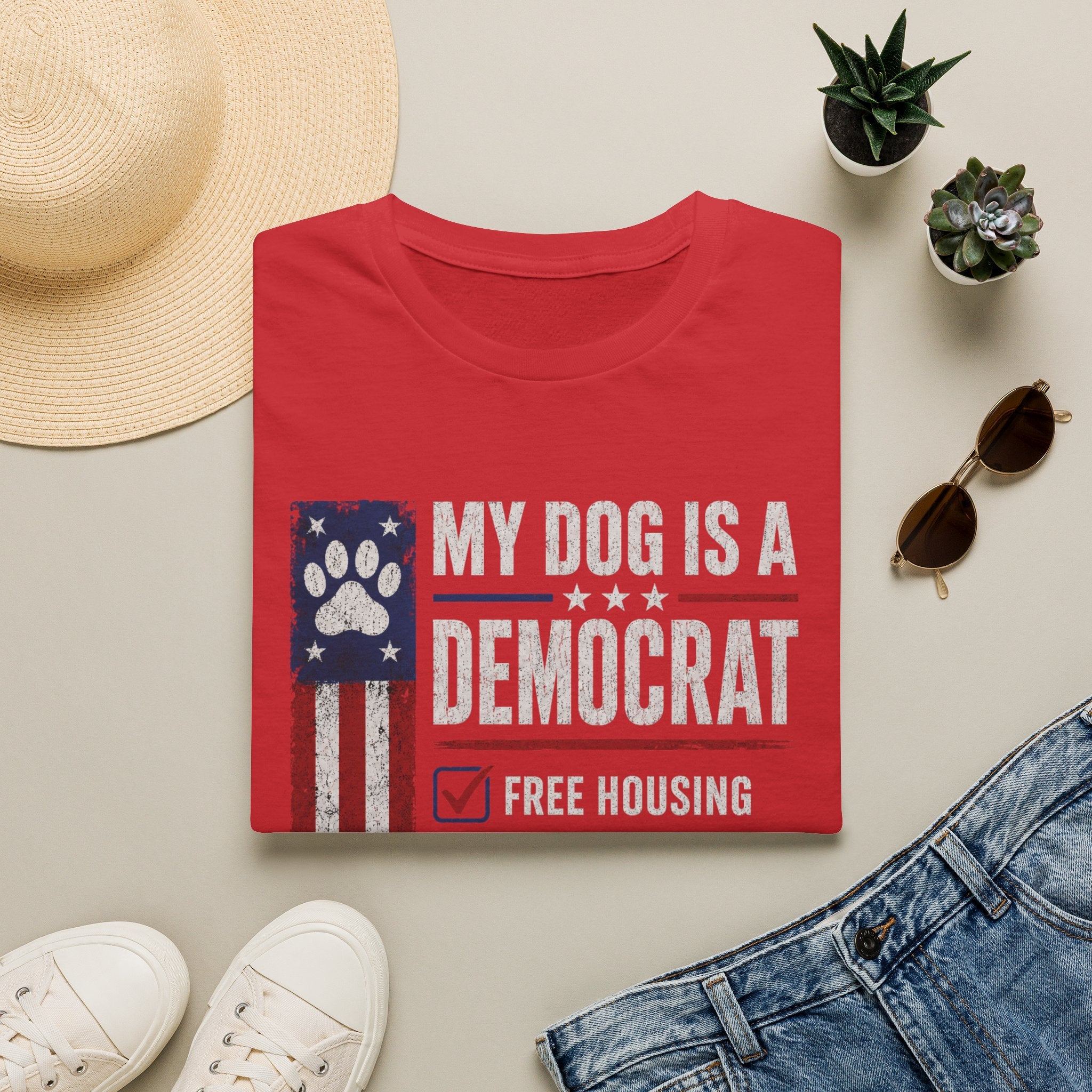 My Dog Is A Democrat T-Shirt — Patriotic Funny Political Dog Owner Tee