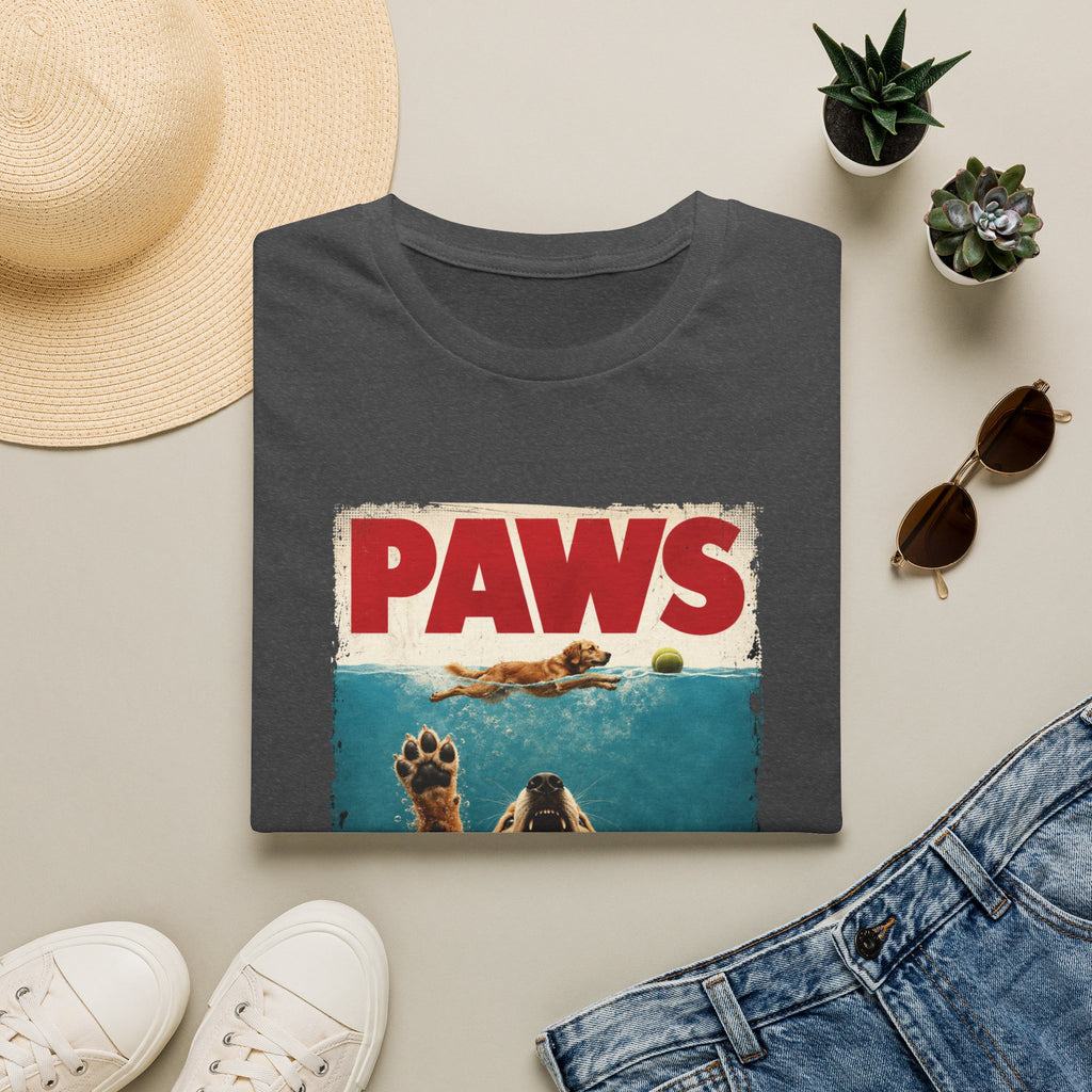 PAWS Dog Parody T-Shirt — Retro Beach Pup Graphic Tee for Dog Lovers