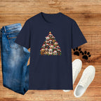 Christmas Dog Tree T-Shirt — Cute Holiday Puppies Pyramid Graphic Tee