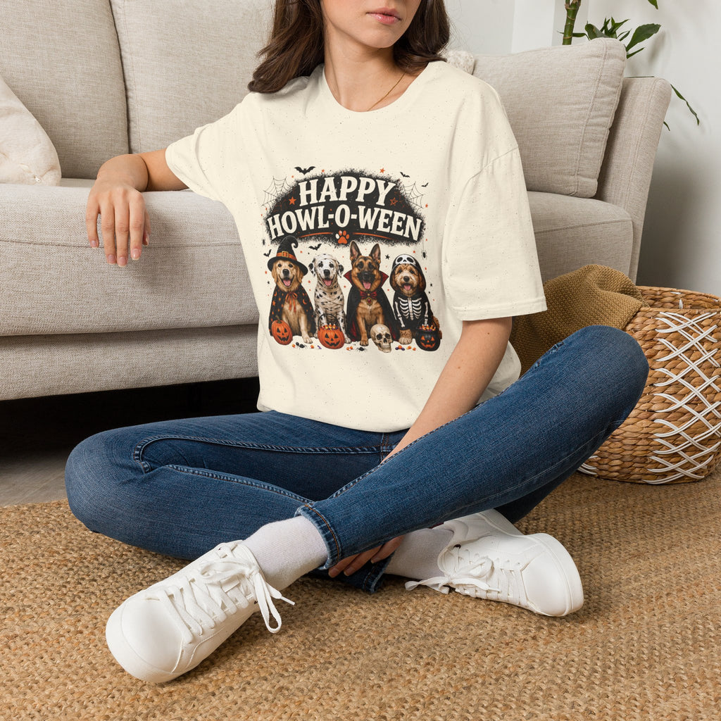 Happy Howl-O-Ween T-Shirt — Cute Dogs Halloween Graphic Tee