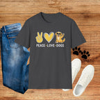 Peace Love Dogs T-Shirt – Cute Golden Retriever Graphic Tee