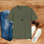 Certified Dog Lover T-Shirt — Paw Print Graphic Tee for Pet Owners
