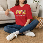 Peace Love Dogs T-Shirt – Cute Golden Retriever Graphic Tee