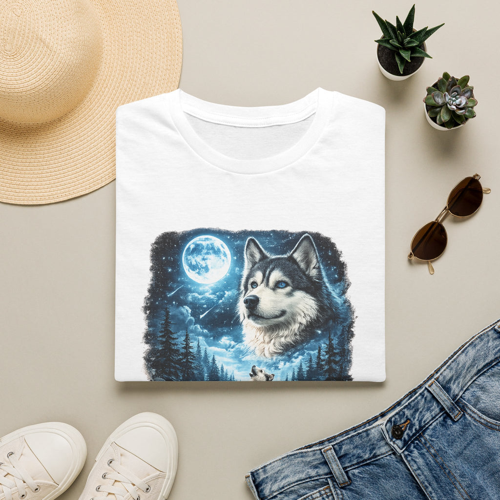 Wolf Moon T-Shirt — Majestic Husky Forest Night Tee