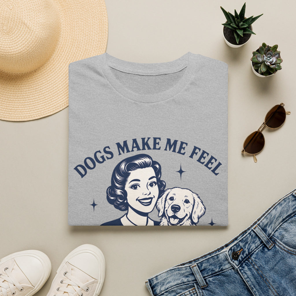 Dogs Make Me Feel Less Murdery Vintage Retro Dog Lover Tee