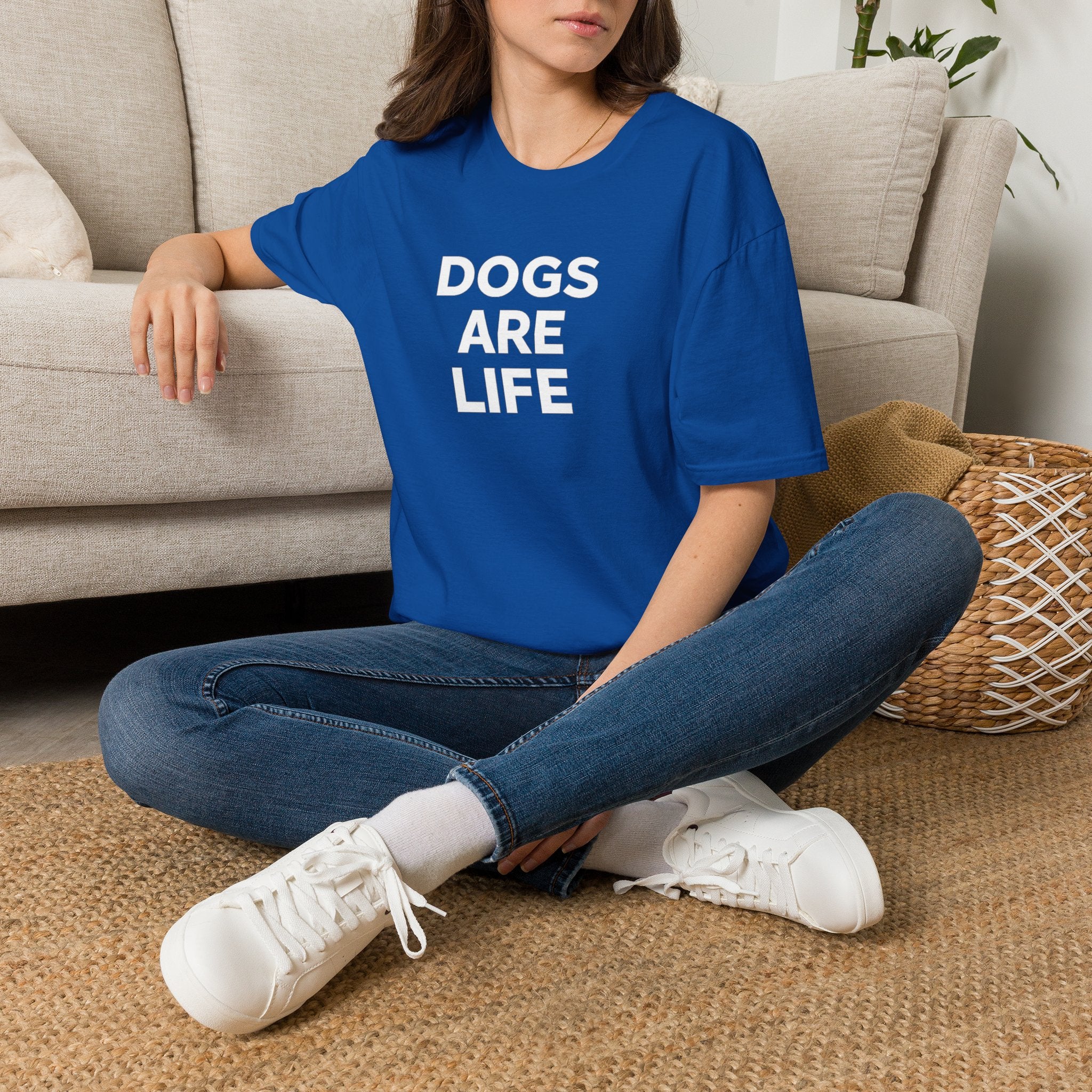 Dogs Are Life T‑Shirt — Bold Text Graphic Tee for Dog Lovers