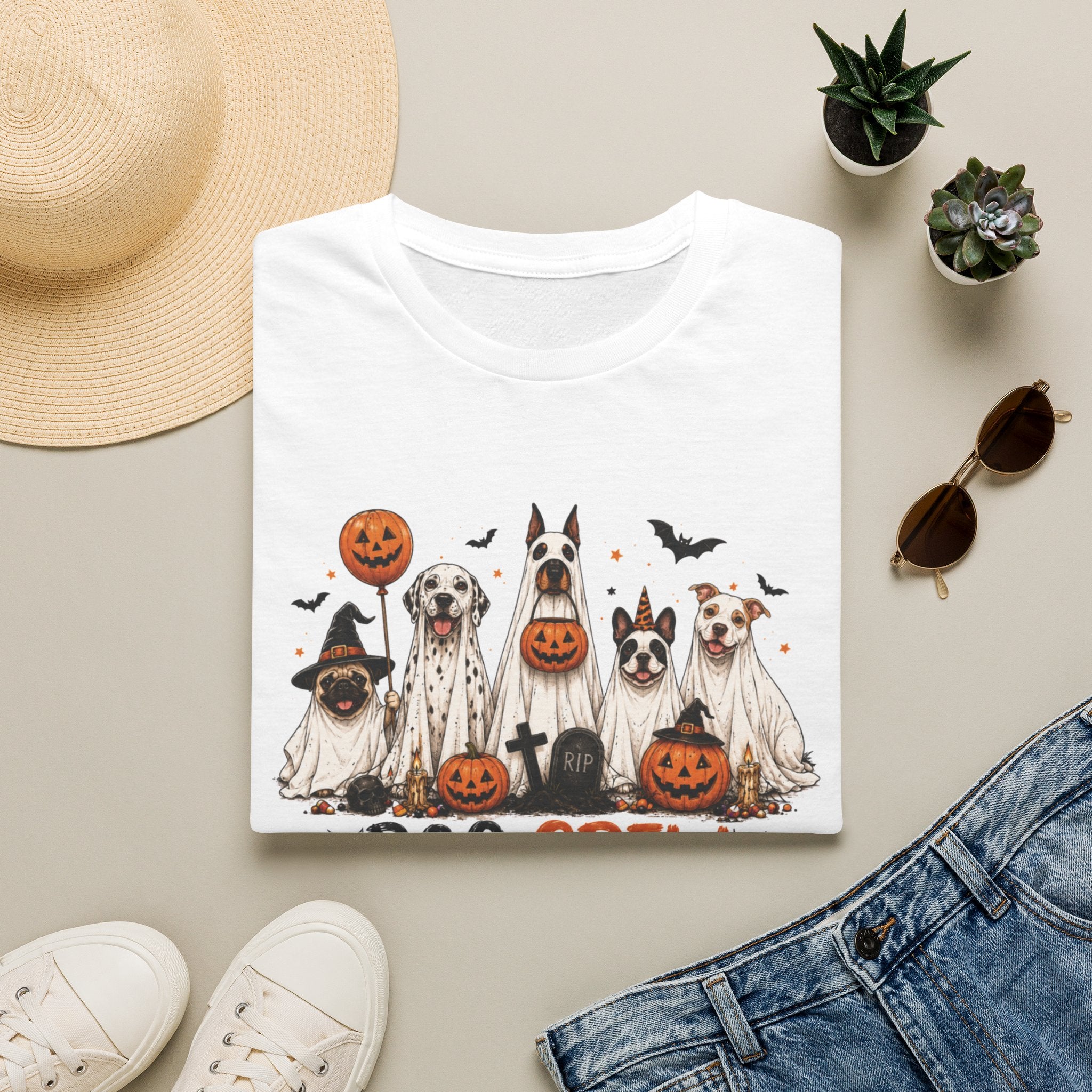 Halloween 'Boo Crew' Dog T-Shirt — Cute Puppy Ghosts & Pumpkins