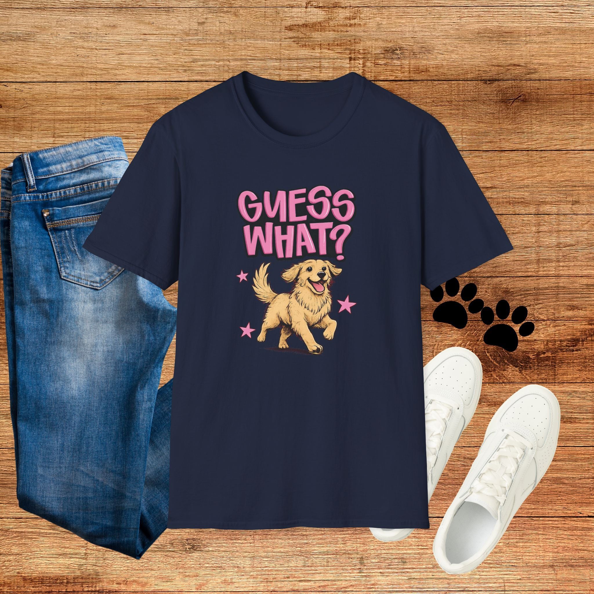 Guess What? Golden Retriever T-Shirt — Cute Dog Graphic Tee