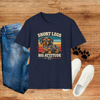 Dachshund Short Legs, Big Attitude Retro Stripe T-Shirt
