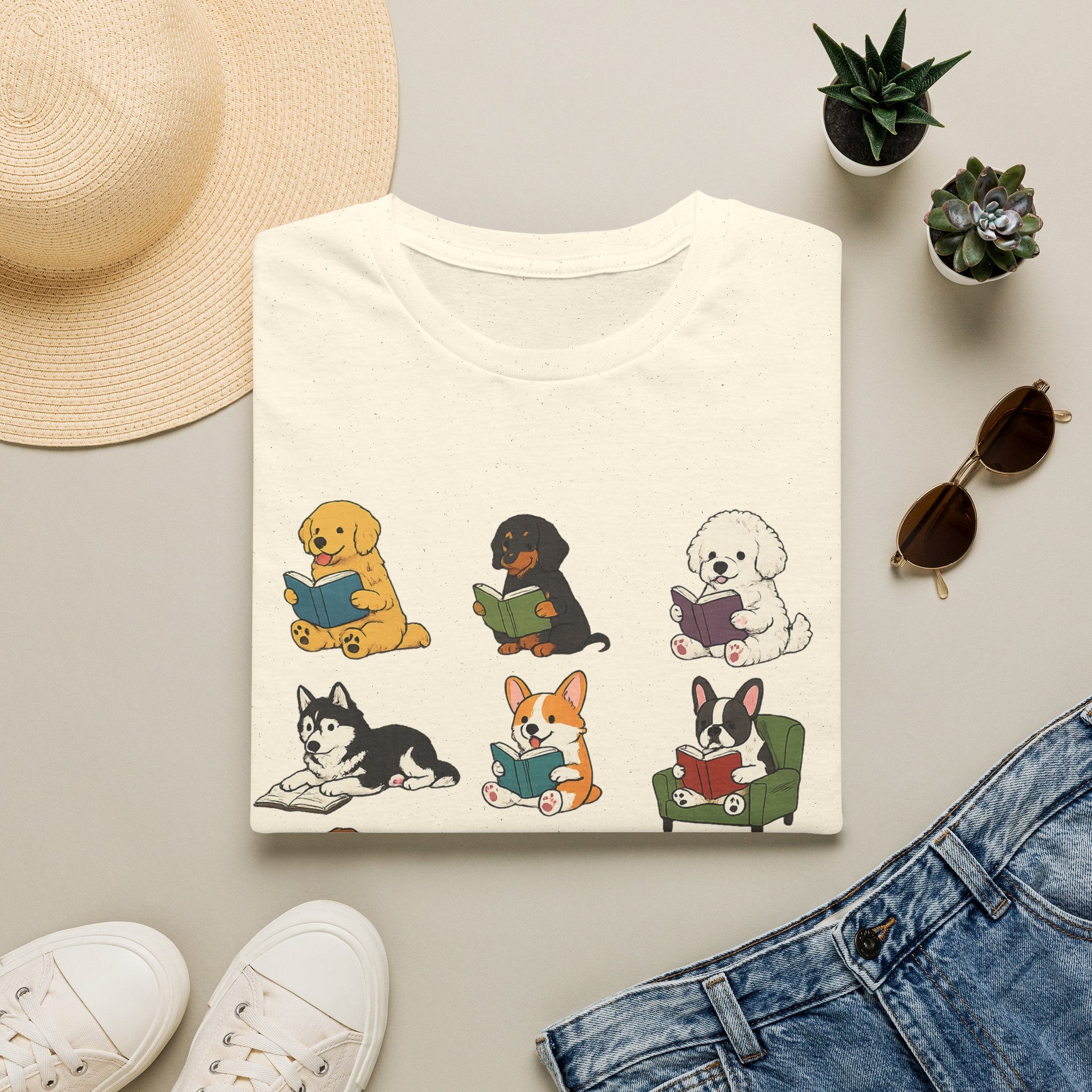 Reading Dogs T-Shirt — Cute Puppy Book Club Graphic Tee