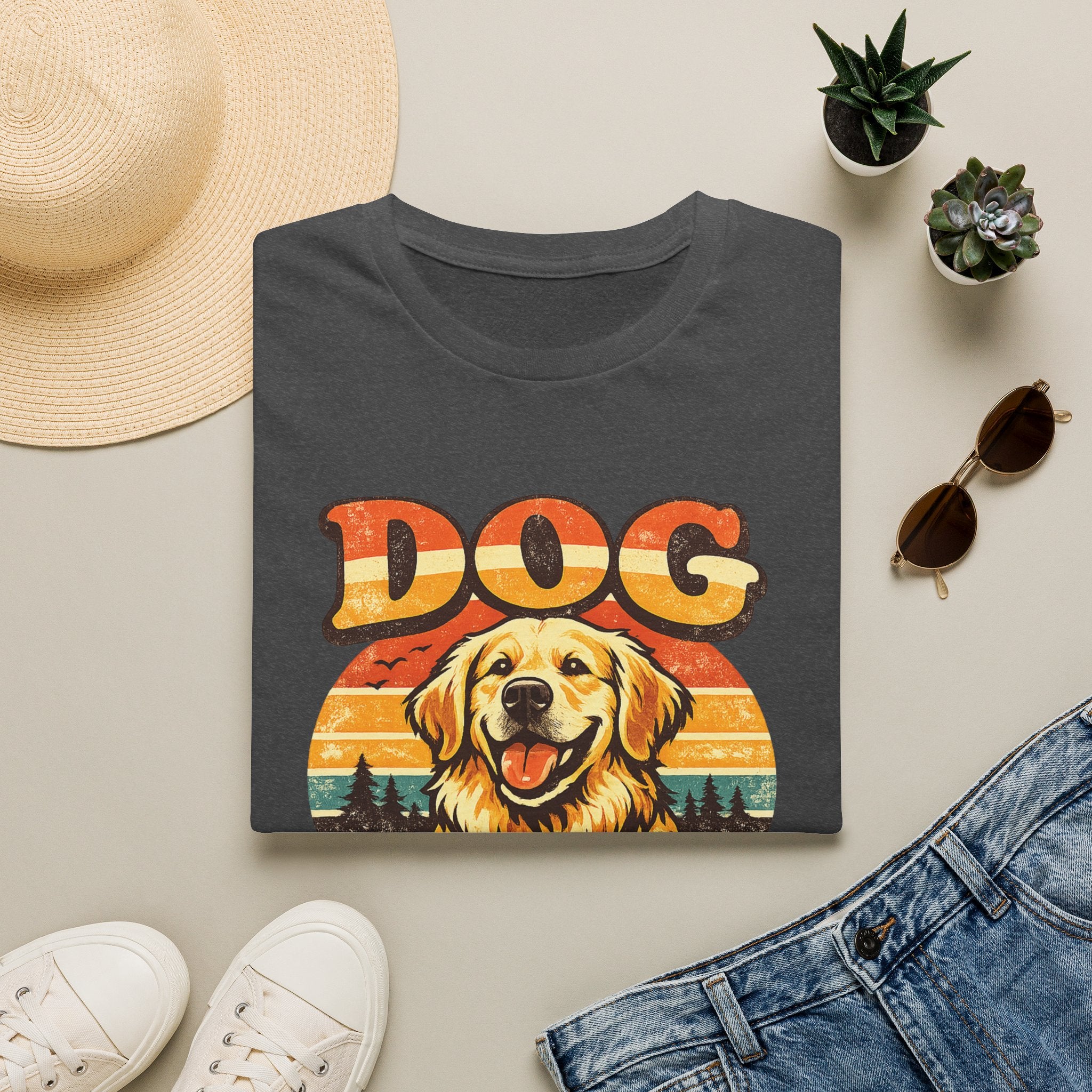 Dog Mom T-Shirt — Retro Golden Retriever Tee